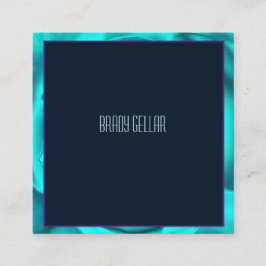 Cuadrada Tarjeta de visita Aqua and Navy