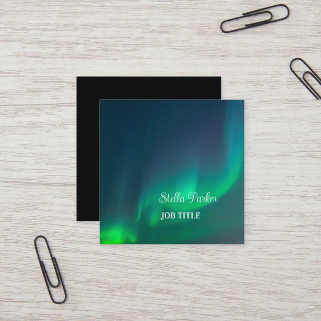Cuadrada Tarjeta de visita Aurora Borealis (Anverso/Reverso In Situ)