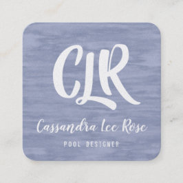 Cuadrada Tarjeta de visita azul descolorada del cuadrado