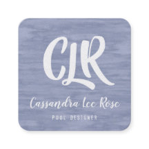 Tarjeta de visita azul descolorada del cuadrado