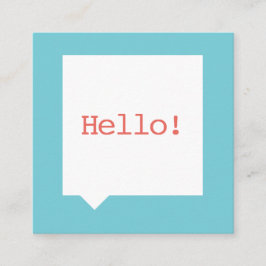 Cuadrada Tarjeta de visita azul minimalista de SpeechBubble