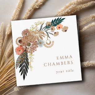 Cuadrada Tarjeta de visita Boho Floral