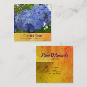 Cuadrada Tarjeta de visita botánica Blue plumbago