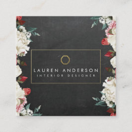 Cuadrada Tarjeta de visita botánica del interiorista de las