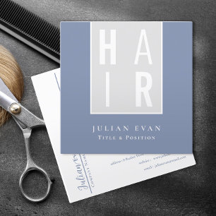 Cuadrada Tarjeta de visita Classy Dusty Blue Hairdresser