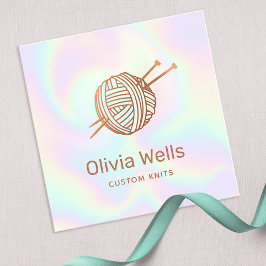 Cuadrada Tarjeta de visita Cute Knitters Knitters Crochet B