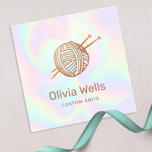 Cuadrada Tarjeta de visita Cute Knitters Knitters Crochet B