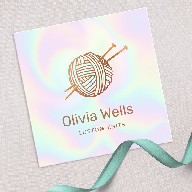 Cuadrada Tarjeta de visita Cute Knitters Knitters Crochet B (Subido por el creador)