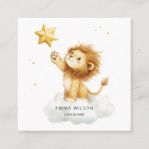 Cuadrada Tarjeta de visita Cute Lion Children-Care