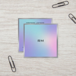 Cuadrada Tarjeta de visita de acento metálico rosa y azul o