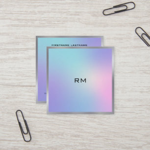 Cuadrada Tarjeta de visita de acento metálico rosa y azul o