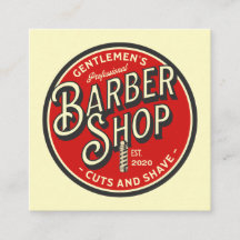 Tarjeta de visita de Barbería Retro