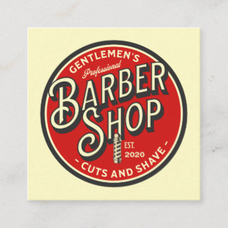 Cuadrada Tarjeta de visita de Barbería Retro