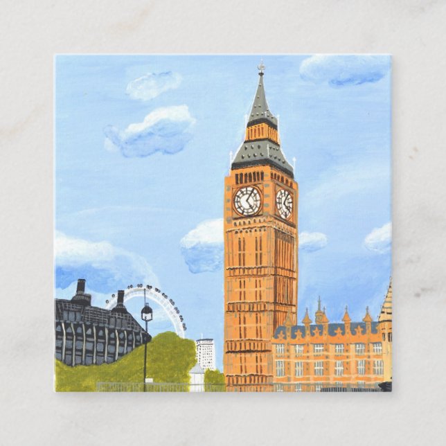 Cuadrada Tarjeta de visita de Big Ben (Anverso)