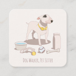 Cuadrada Tarjeta de visita de Dog Walker y Mascota Sitter c