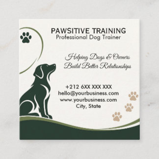 Cuadrada Tarjeta de visita de entrenador de perros profesio
