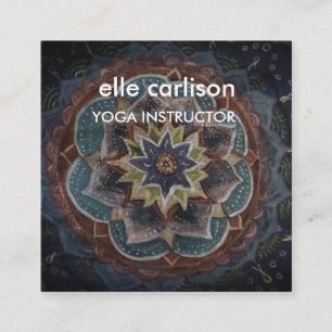 Cuadrada Tarjeta de visita de instructor de yoga Mandala Sq