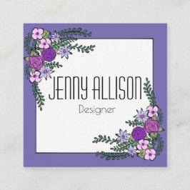 Cuadrada Tarjeta de visita de la guirnalda de las flores