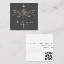 Cuadrada Tarjeta de visita de la libélula celestial QR Code