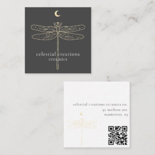 Cuadrada Tarjeta de visita de la libélula celestial QR Code