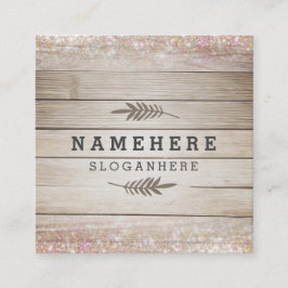 Cuadrada Tarjeta de visita de madera oscura moderna del