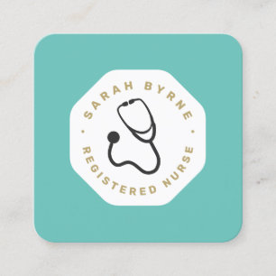 Cuadrada Tarjeta de visita de médica o enfermera Stethoscop