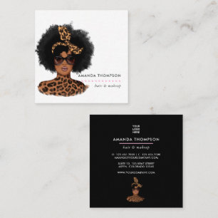 Cuadrada Tarjeta de visita de moda Black Beauty