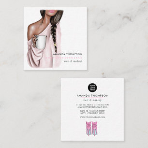 Cuadrada Tarjeta de visita de moda de belleza