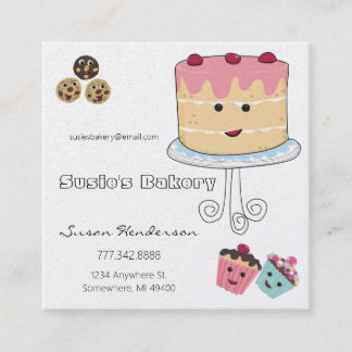 Cuadrada Tarjeta de visita de panadería - Personalizada