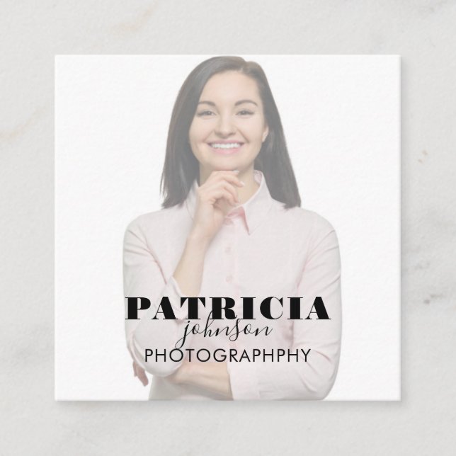 Cuadrada Tarjeta de visita de Photo Square (Anverso)