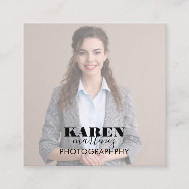 Cuadrada Tarjeta de visita de Photo Square (Anverso)