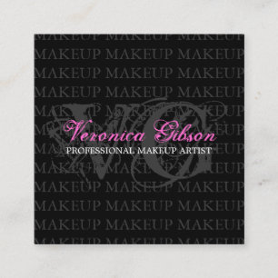 CUADRADA TARJETA DE VISITA DEL ARTISTA DE MAQUILLAJE