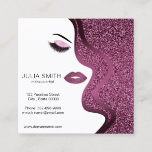Cuadrada Tarjeta de visita del artista de maquillaje con