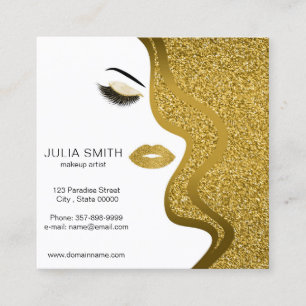 Cuadrada Tarjeta de visita del artista de maquillaje con
