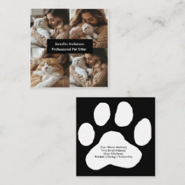 Cuadrada Tarjeta de visita del Mascota personalizado Sitter