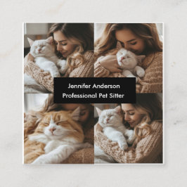 Cuadrada Tarjeta de visita del Mascota personalizado Sitter