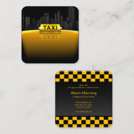Cuadrada tarjeta de visita del taxista