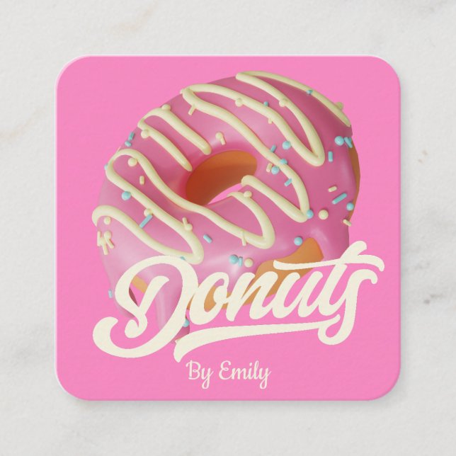 Cuadrada Tarjeta de visita Donuts Bakery Square (Anverso)