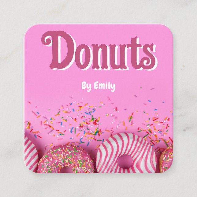 Cuadrada Tarjeta de visita Donuts Bakery Square (Anverso)