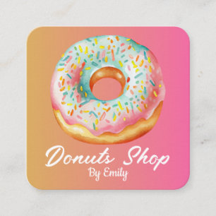 Cuadrada Tarjeta de visita Donuts Bakery Square