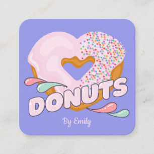 Cuadrada Tarjeta de visita Donuts Bakery Square