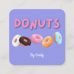 Cuadrada Tarjeta de visita Donuts Bakery Square