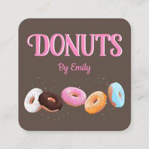 Cuadrada Tarjeta de visita Donuts Bakery Square