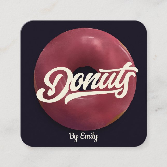 Cuadrada Tarjeta de visita Donuts Bakery Square (Anverso)