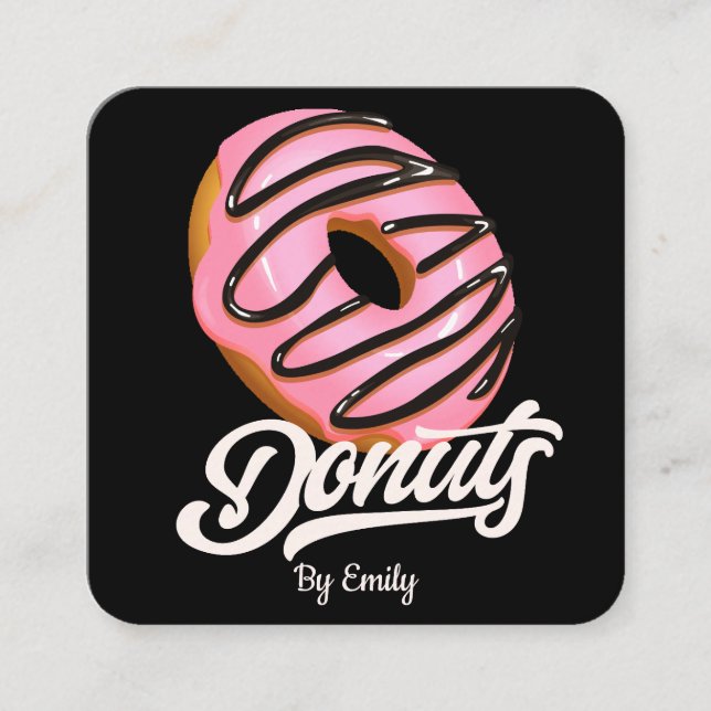 Cuadrada Tarjeta de visita Donuts Bakery Square (Anverso)
