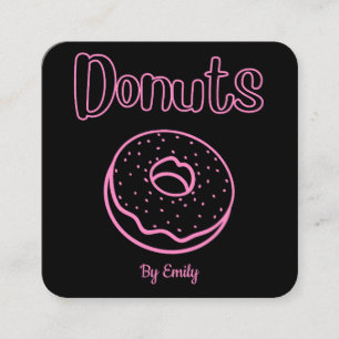 Cuadrada Tarjeta de visita Donuts Bakery Square