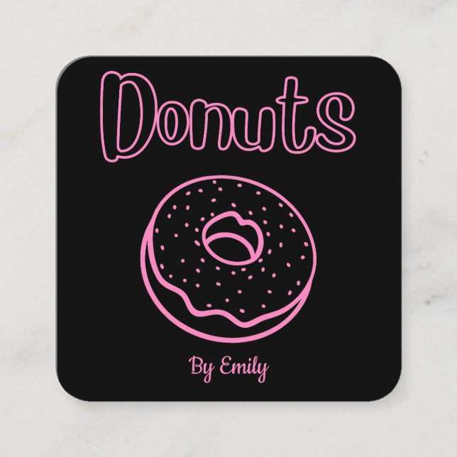 Cuadrada Tarjeta de visita Donuts Bakery Square (Anverso)