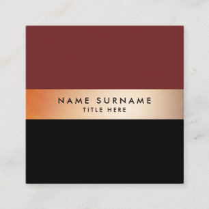 Cuadrada Tarjeta de visita elegante de la casilla negra de