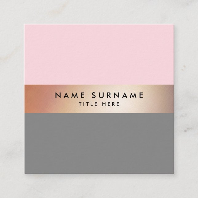 Cuadrada Tarjeta de visita elegante elegante del cuadrado (Anverso)