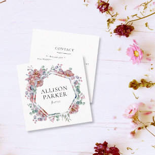 Cuadrada Tarjeta de visita floral